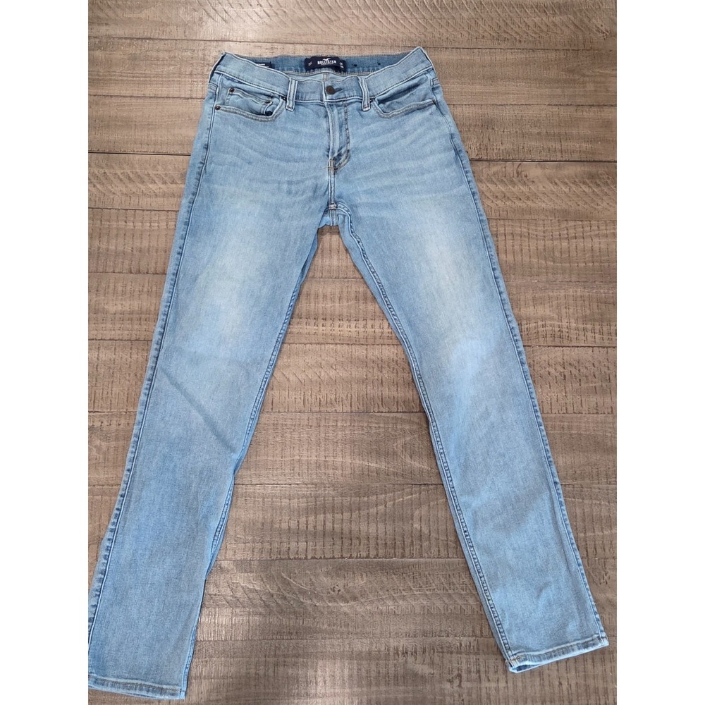 Hollister Mens Slim Straight Advanced Stretch Light Wash Jeans 31x34